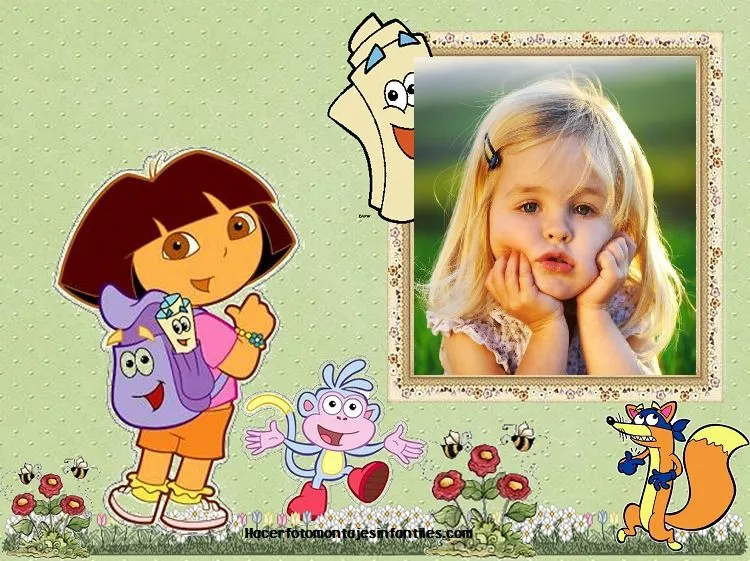 Hacer fotomontajes de Dora la exploradora | Fotomontajes infantiles
