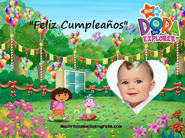 Fotomontaje de Cumpleaños infantiles con Dora | Hacer Fotomontajes ...