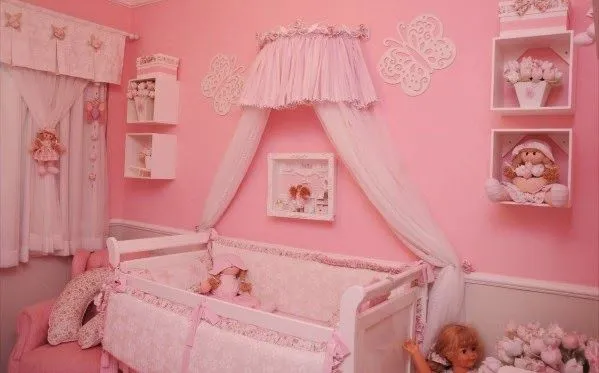 Fotos de dormitorios para bebé en color rosa - Dormitorios colores ...