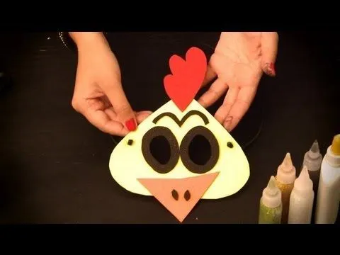 Máscara de una gallina de foami - Imagui