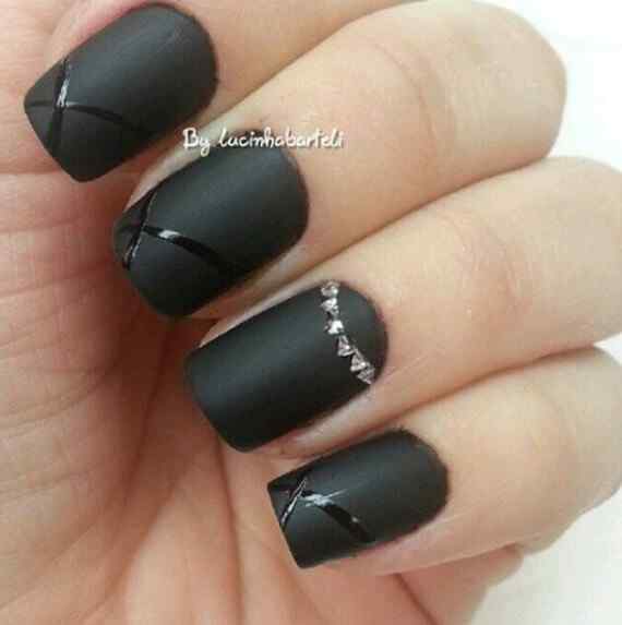 Fotos de uñas color negro – Black Nails – 45 Ejemplos | Decoración ...
