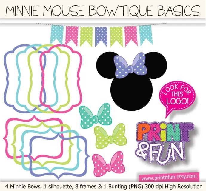frames #minniemouse #minnie #bowtique #clipart #bows #elements ...