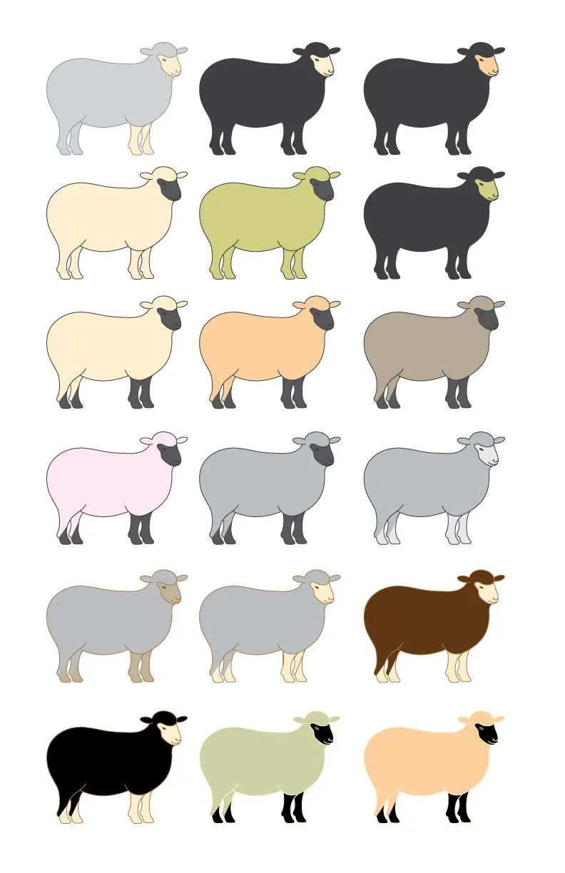 Francela: Estilización oveja con color.