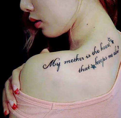 Frase: My mother is the heart, that keeps me alive - Tatuajes para ...