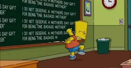 Todas las frases que Bart Simpson ha escrito en la pizarra de los ...