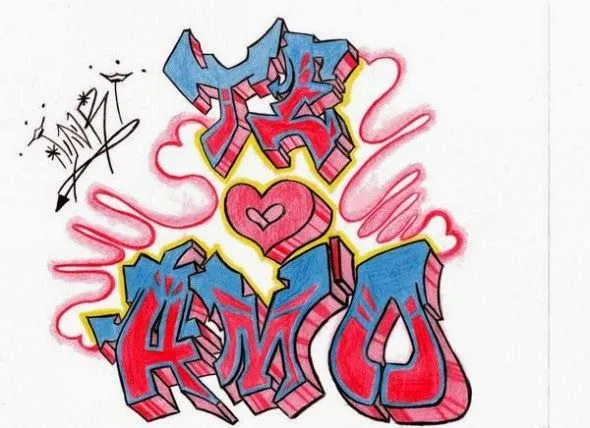 Grafitis que digan te amo para dibujar - Imagui
