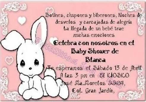 ESCRITO DE tarjetas de BABY SHOWER - Imagui
