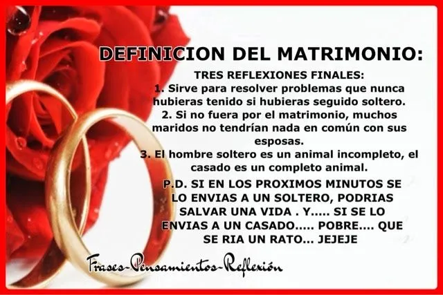 Frases-Pensamientos-Reflexión: DEFINICION DEL MATRIMONIO: