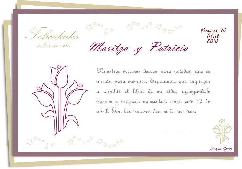 Frases para tarjetas de matrimonio - Imagui