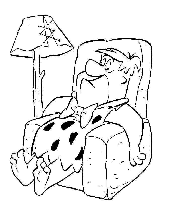 Fred Flintstone Durmiendo para colorear, imprimir e dibujar – Dibujos- Colorear.Com