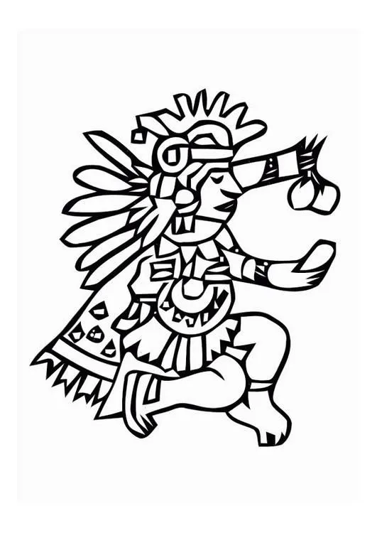 Free coloring pages of los símbolos aztecas