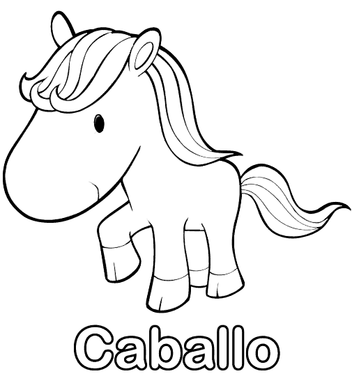 Free coloring pages of caballos de colores