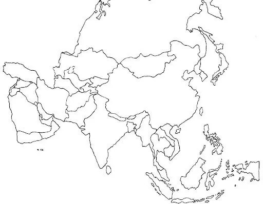 Free coloring pages of mapa asia para colorear
