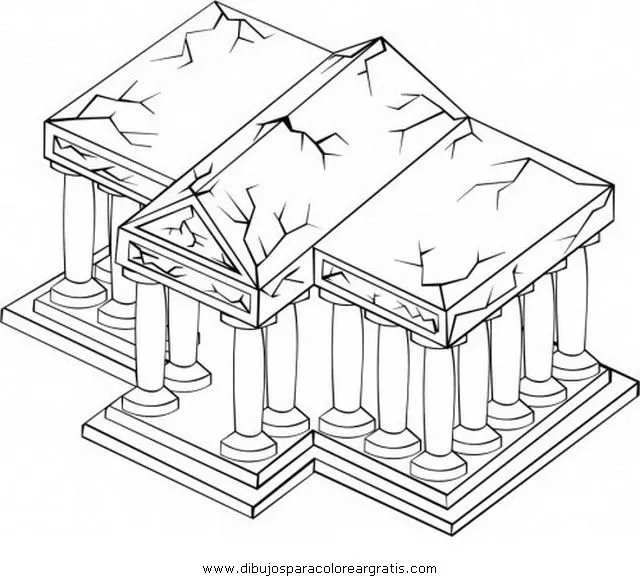 Free coloring pages of un templo