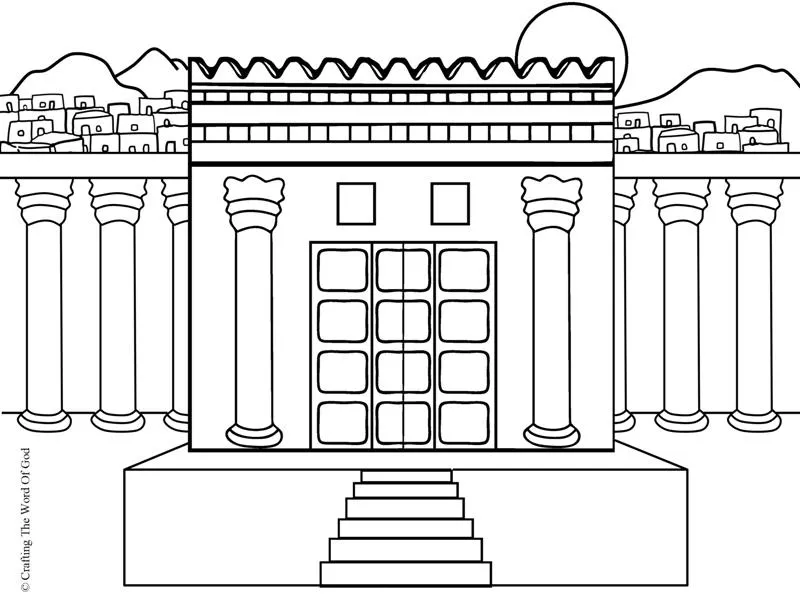 Free coloring pages of templo del rey salomón