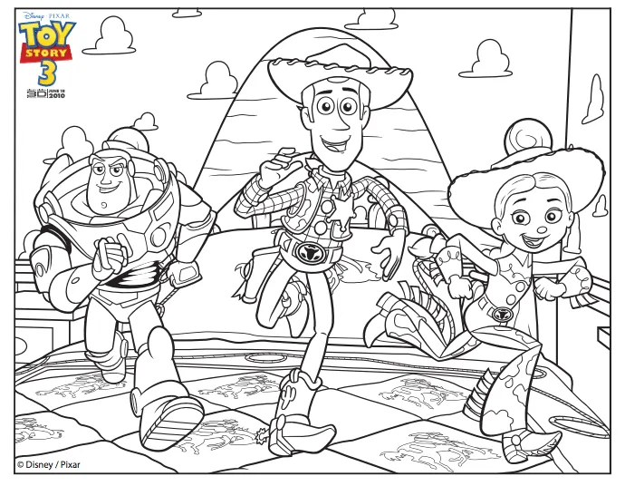 Free coloring pages of woody y jessie