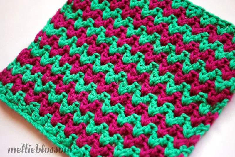 Free Crochet Dishcloth Pattern - ZigZag - mellie blossom