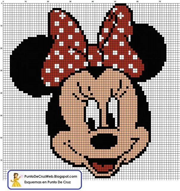 Free Cross Stitch Chart - Minnie Mouse | cross stitch | Pinterest ...