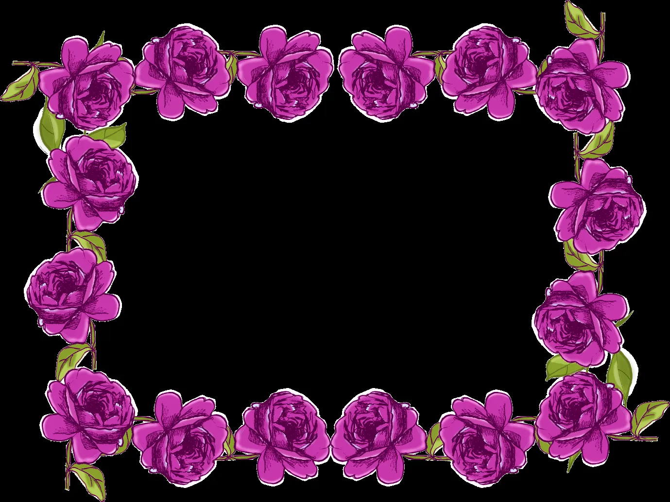 Free digital purple rose frame and border in vintage design ...