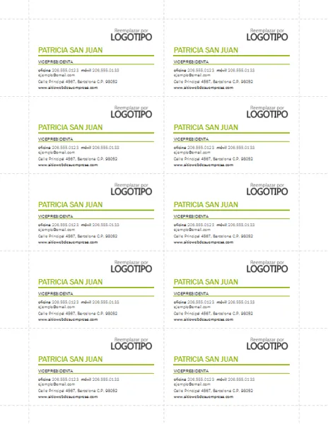 Free Online Gratis: Descargar Tarjetas de negocios en verde ...