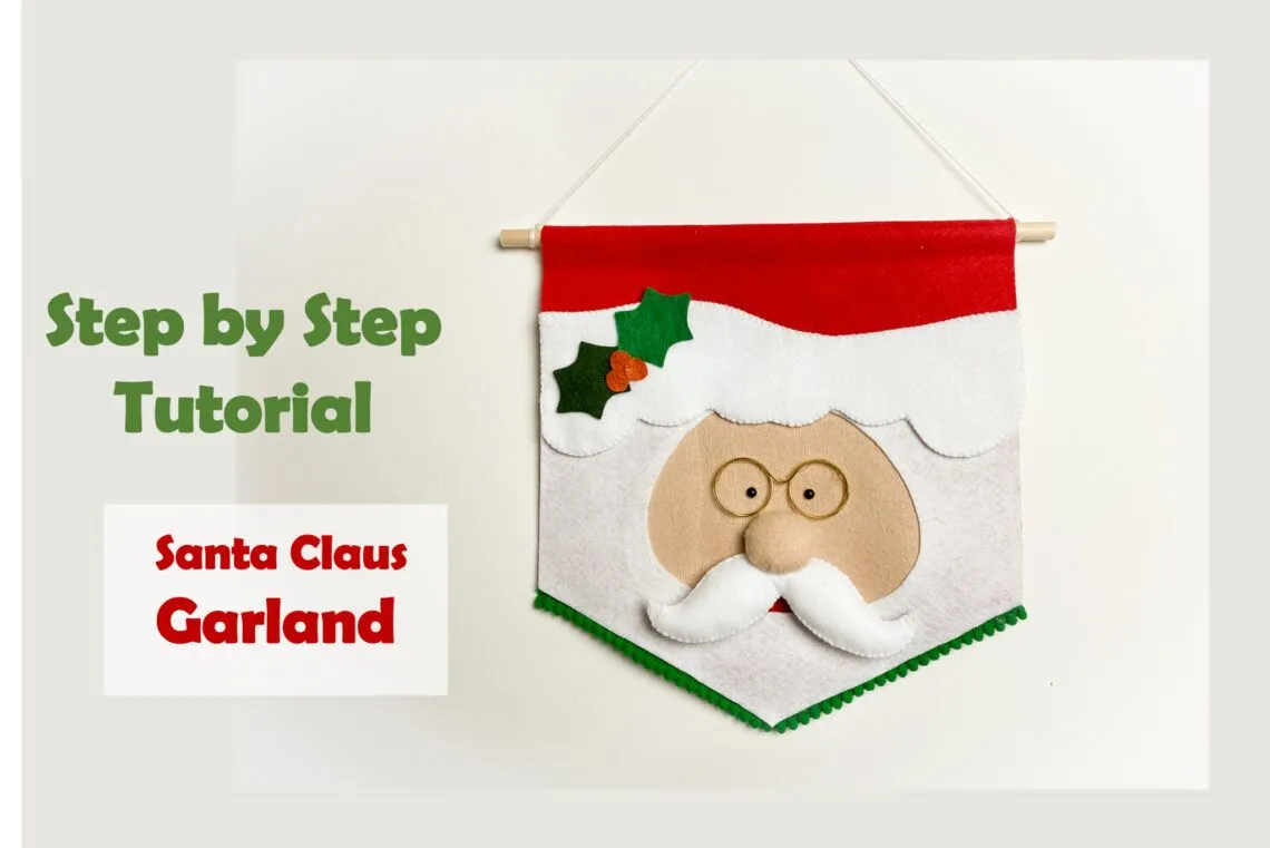 Free pattern and Step by step Tutorial - Santa Claus Ornament - Miss Felt  Designs