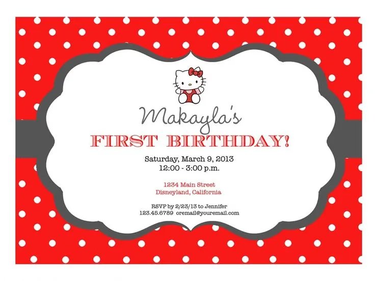 Free Printable Hello Kitty Invitation Birthday Party Invitations ...