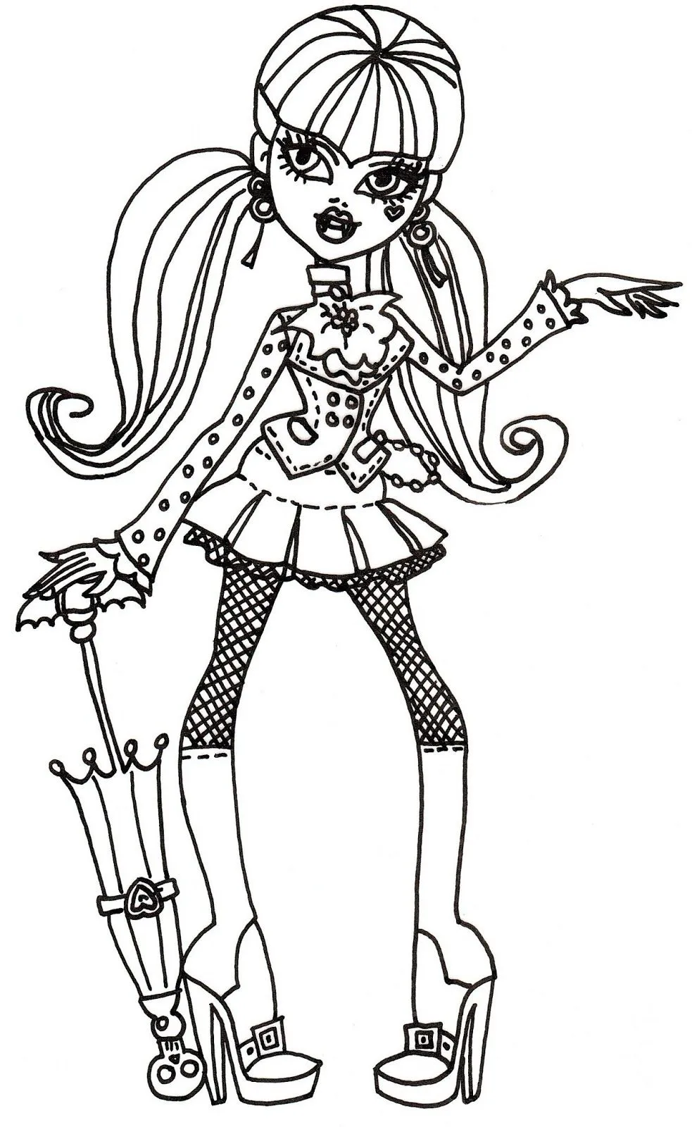 Free Printable Monster High Coloring Pages: Free Draculaura ...