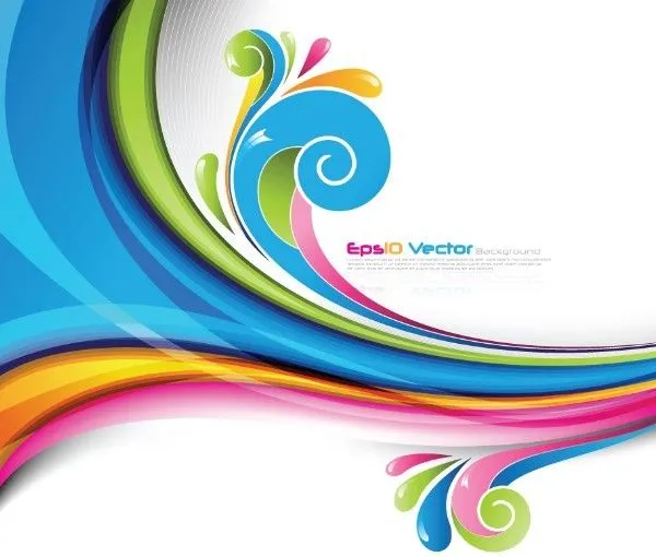 Free Retro Vector Color Swirls 03 » TitanUI