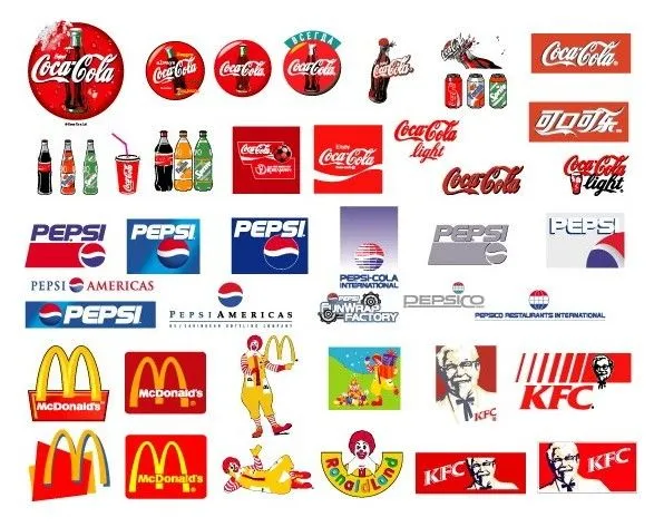 Free Set Of World Popular Food and Drink Brand Logos Vector - TitanUI