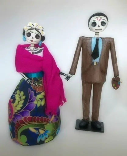 Frida Kahlo y Diego Rivera dia de Los muertos catrina de papel ...