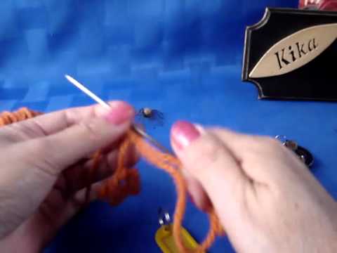 Frivolité usando lana con aguja al revés - YouTube