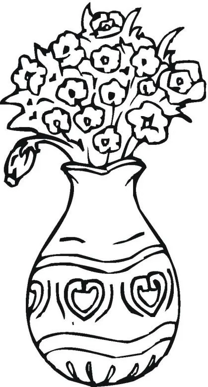 Dibujo de floreros para pintar - Imagui