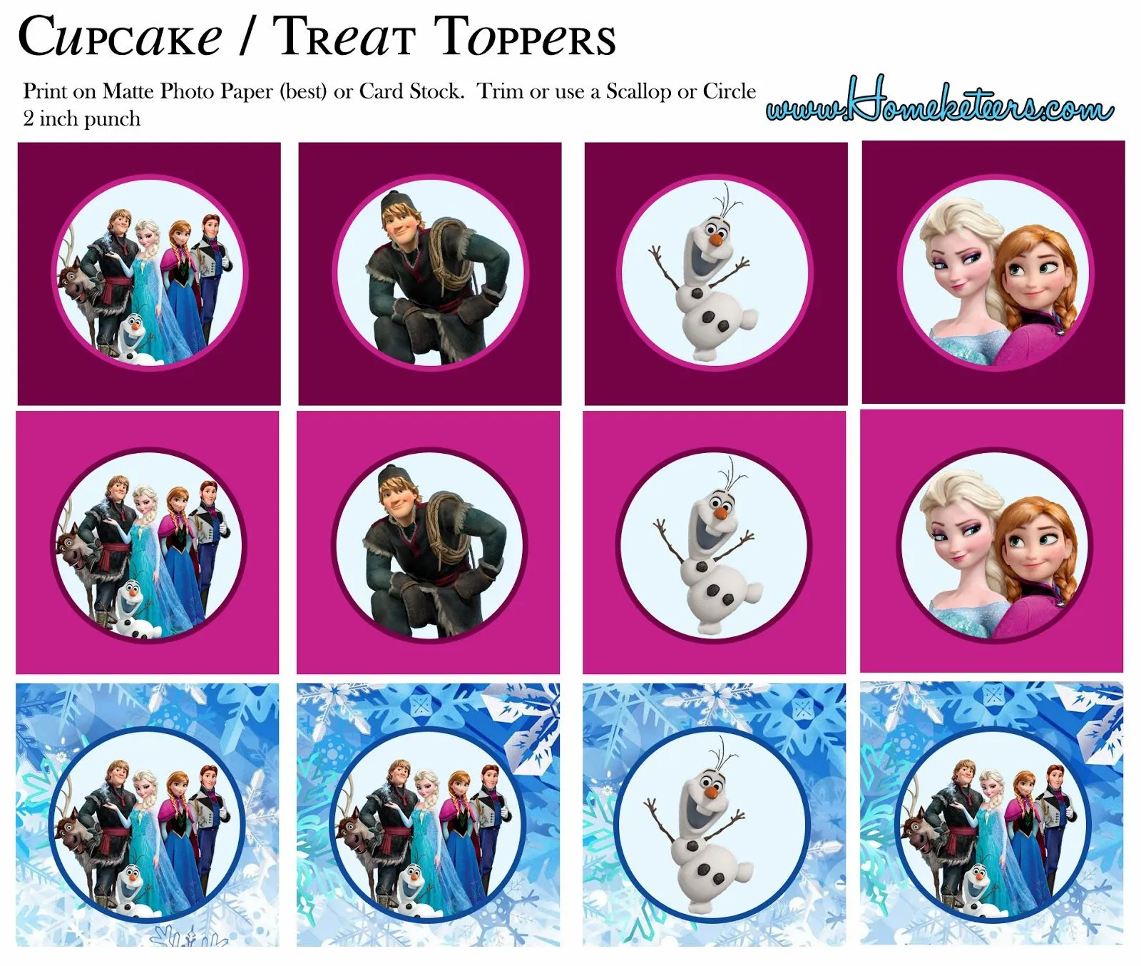 Frozen: Free Printable Toppers. | Oh My Fiesta! in english Frozen: Free Printable Toppers. | Oh My Fiesta! in english