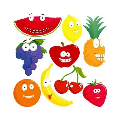 Dibujos de frutas en caricatura - Imagui