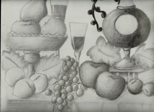 Dibujo de fruteros a lapiz - Imagui