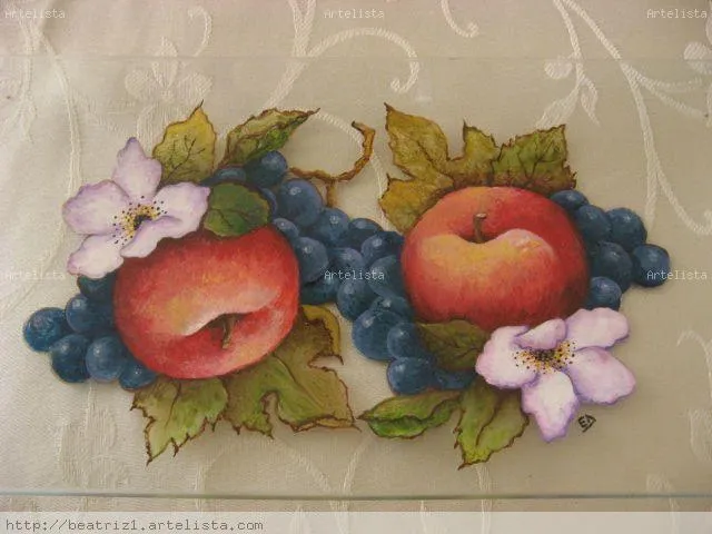 Frutas pintadas en madera - Imagui