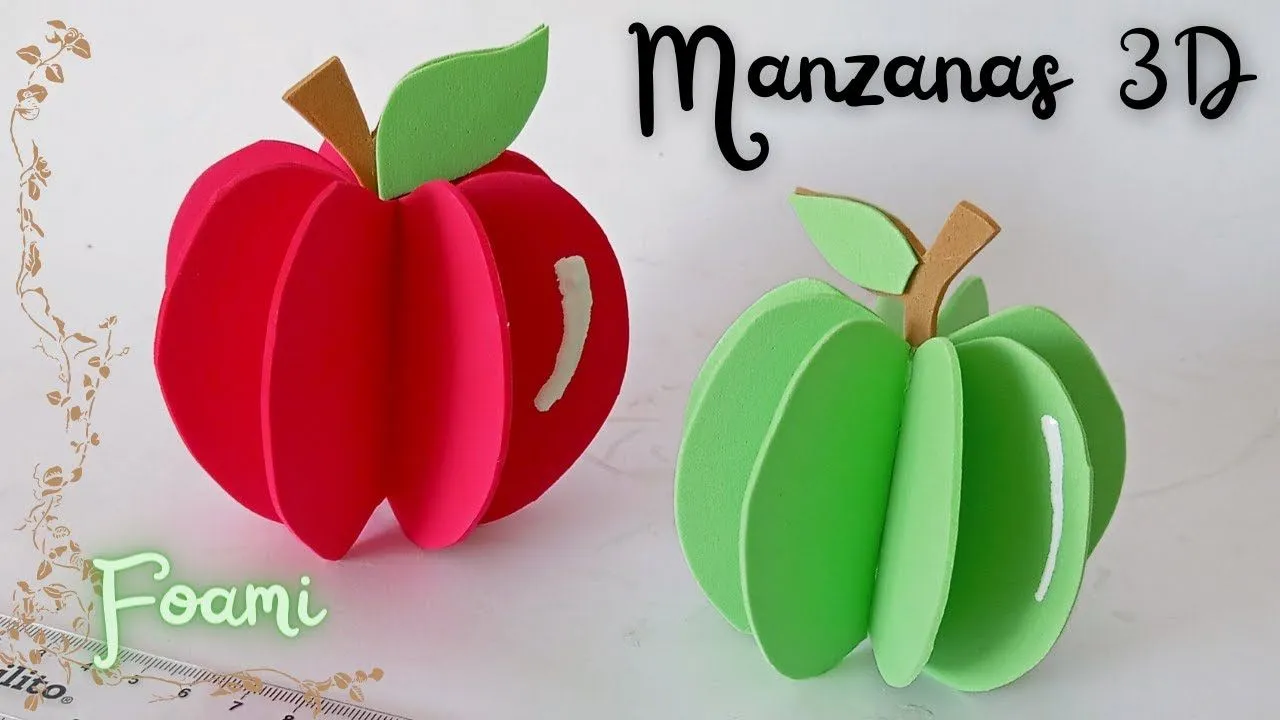 Cómo hacer frutas o manzanas en foami 3D /Ideas para día del maestro 2022 -  YouTube