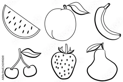 Frutas de verano - dibujos para colorear" Stock image and royalty ...