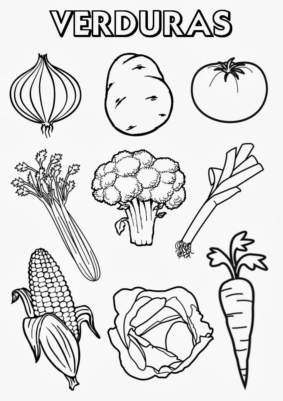 frutas y verduras para colorear - Buscar con Google | Proyecto ...