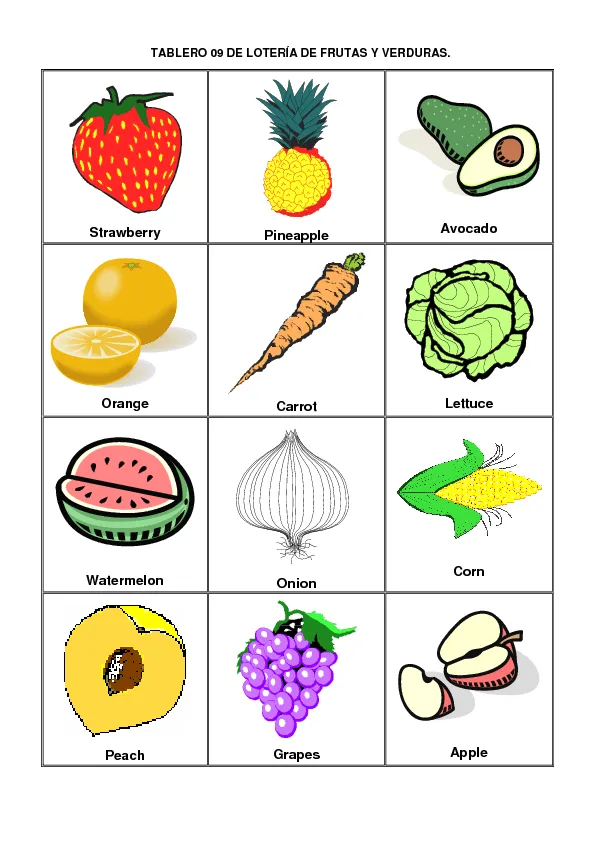 Frutas Y Verduras En Ingles