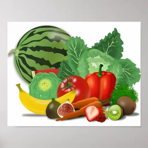 Frutas y verduras pequeñas impresiones de Zazzle.