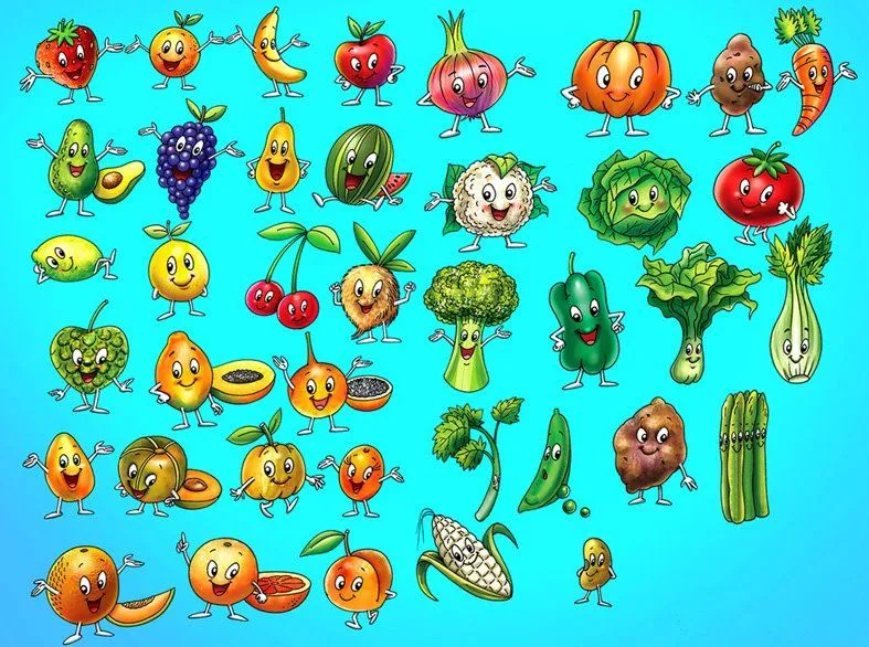 Las Frutas y Las Verduras": Actividad mural.