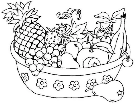 Frutero con frutas dibujo - Imagui