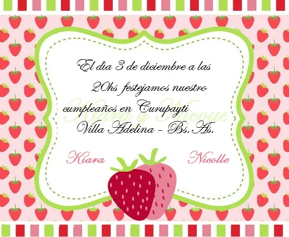 Invitaciónes de frutillita baby - Imagui