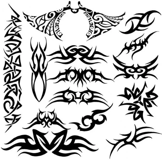 Fuentes tribales y elementos del tatuaje | Descargar Vectores gratis