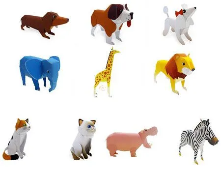 Fuji Xerox Zoo Animals & Pets Papercraft ~ Paperkraft.net - Free ...