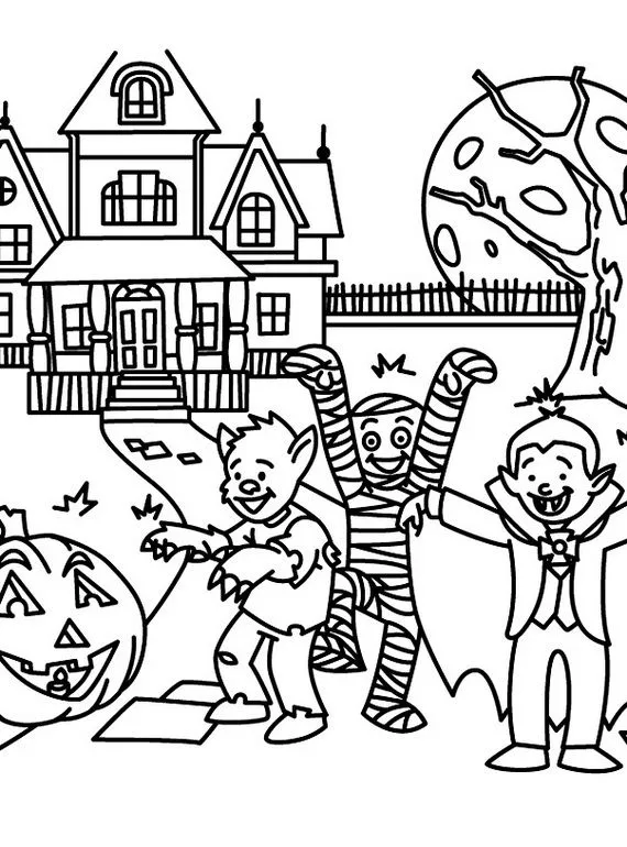 Fun Scary Halloween Coloring Pages Costumes 2012 | Family Holiday