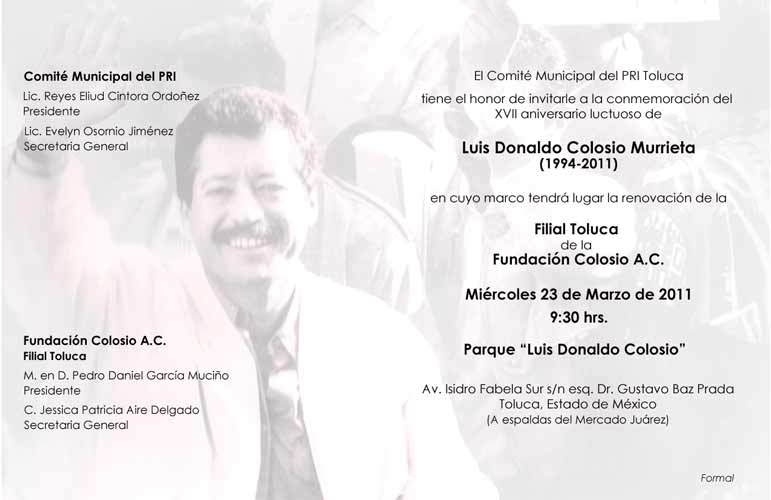 Fundación Colosio filial Toluca: Conmemoración del Aniversario ...