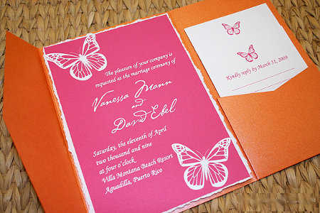 Modelos de tarjetas de mariposa para boda | Fiesta101