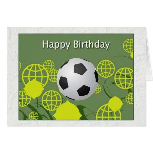 Fútbol del mundial del feliz cumpleaños tarjeta | Zazzle